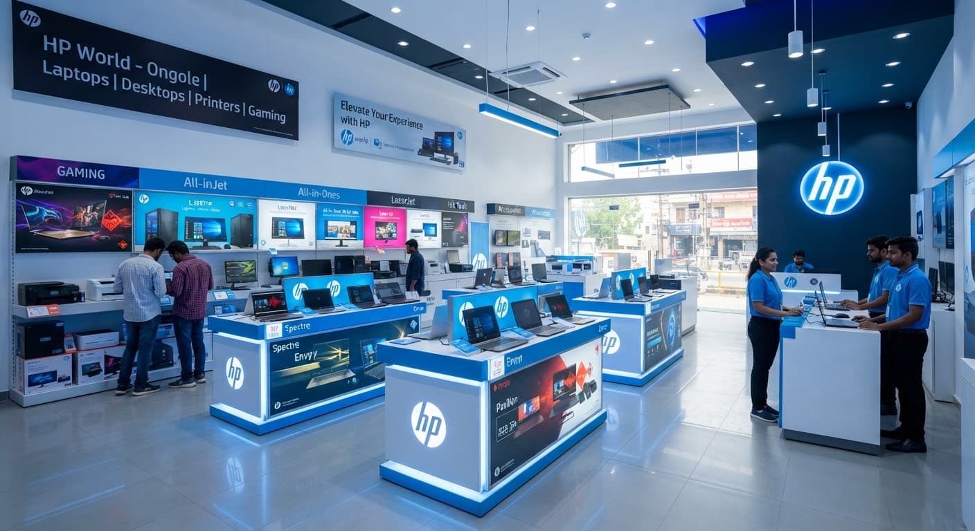 Virat Systems showroom interior in Ongole